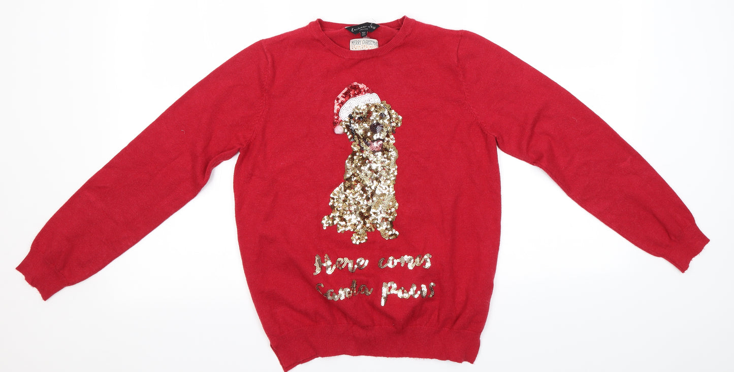 F&F Womens Red   Pullover Jumper Size 12  - Christmas
