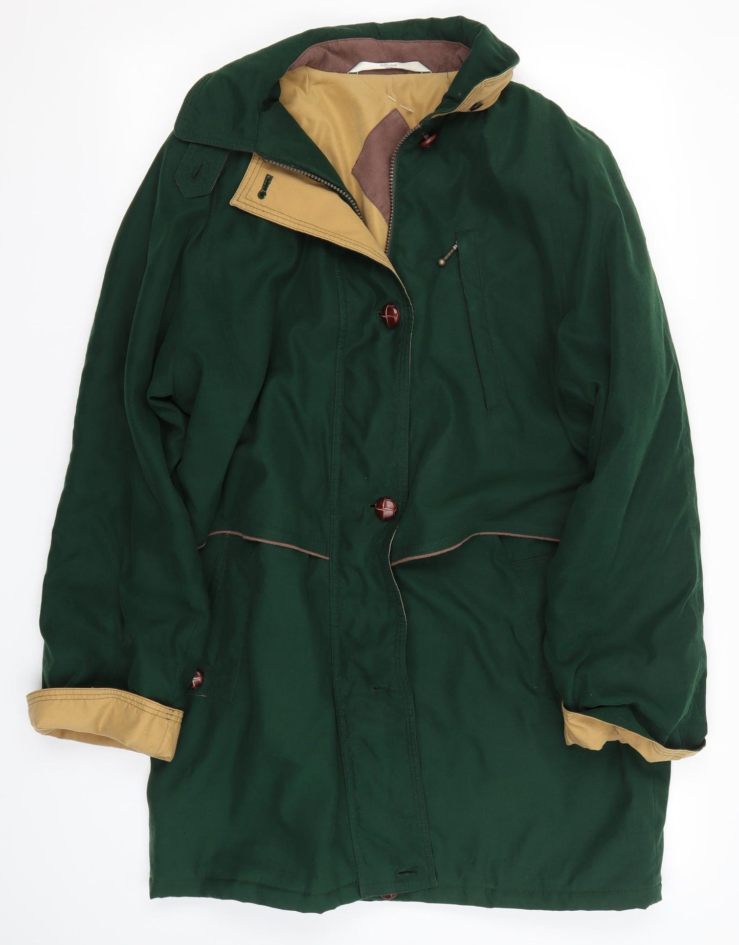 M&S Womens Green   Overcoat Coat Size 12