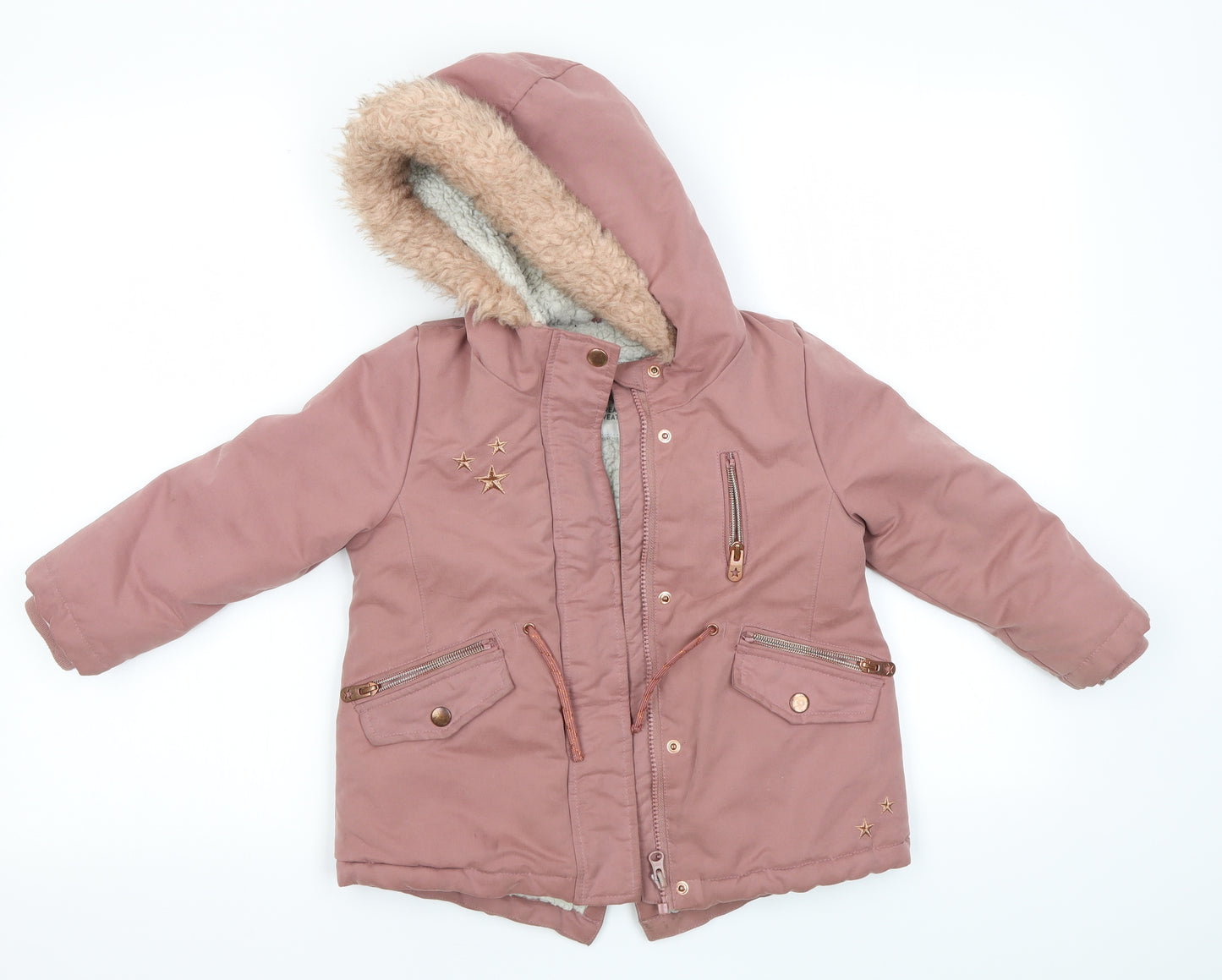 George Girls Pink   Overcoat Coat Size 3-4 Years