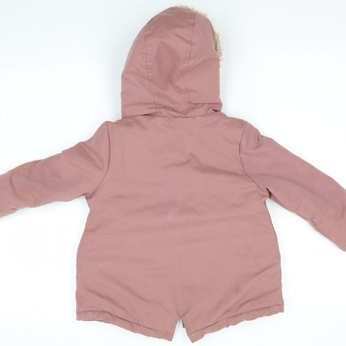 George Girls Pink   Overcoat Coat Size 3-4 Years