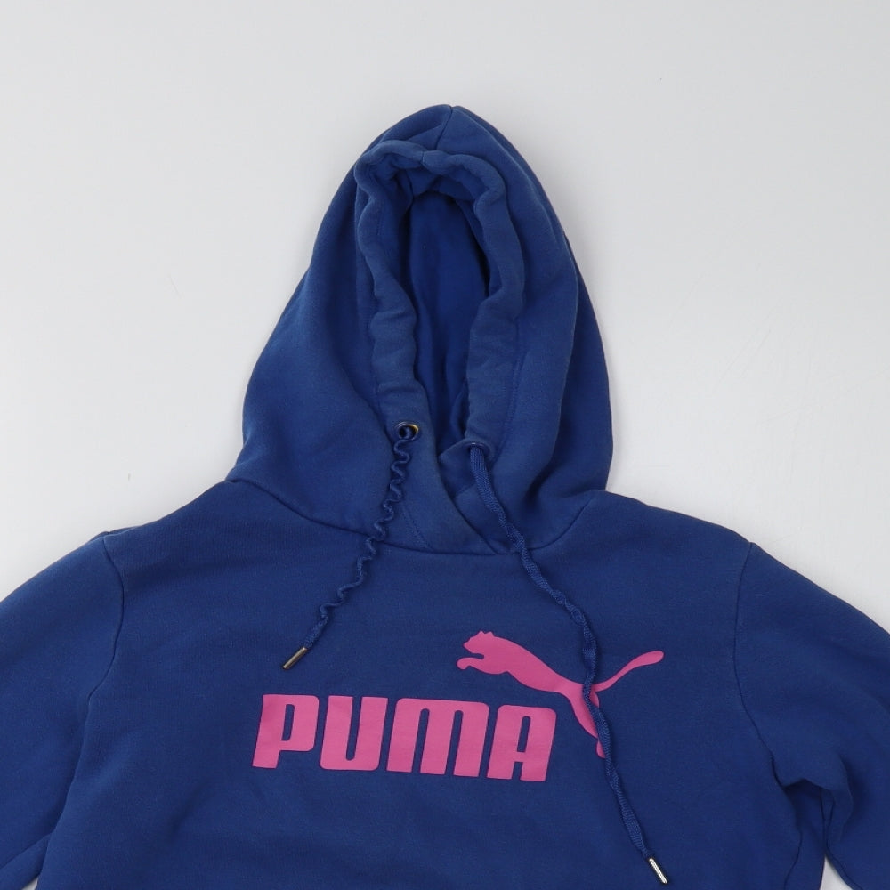 PUMA Womens Blue   Pullover Hoodie Size S
