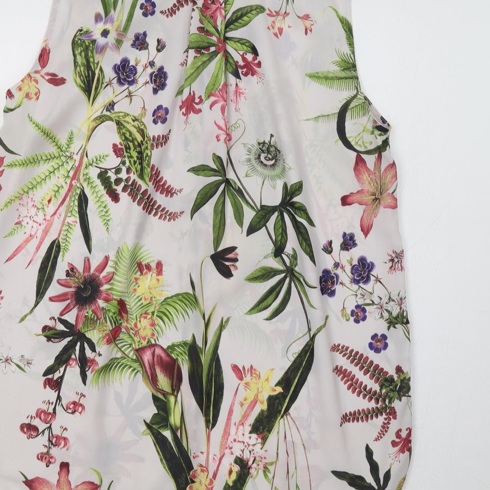 George Womens White Floral  Basic Blouse Size 16