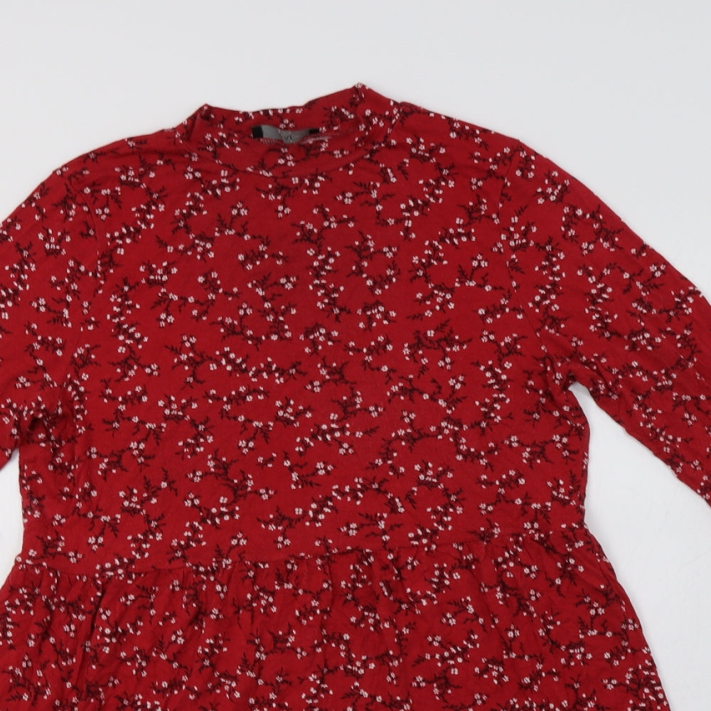 F&F Womens Red Floral  A-Line  Size 12