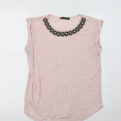 Primark Womens Pink   Basic Blouse Size 8  - Embellished Collar
