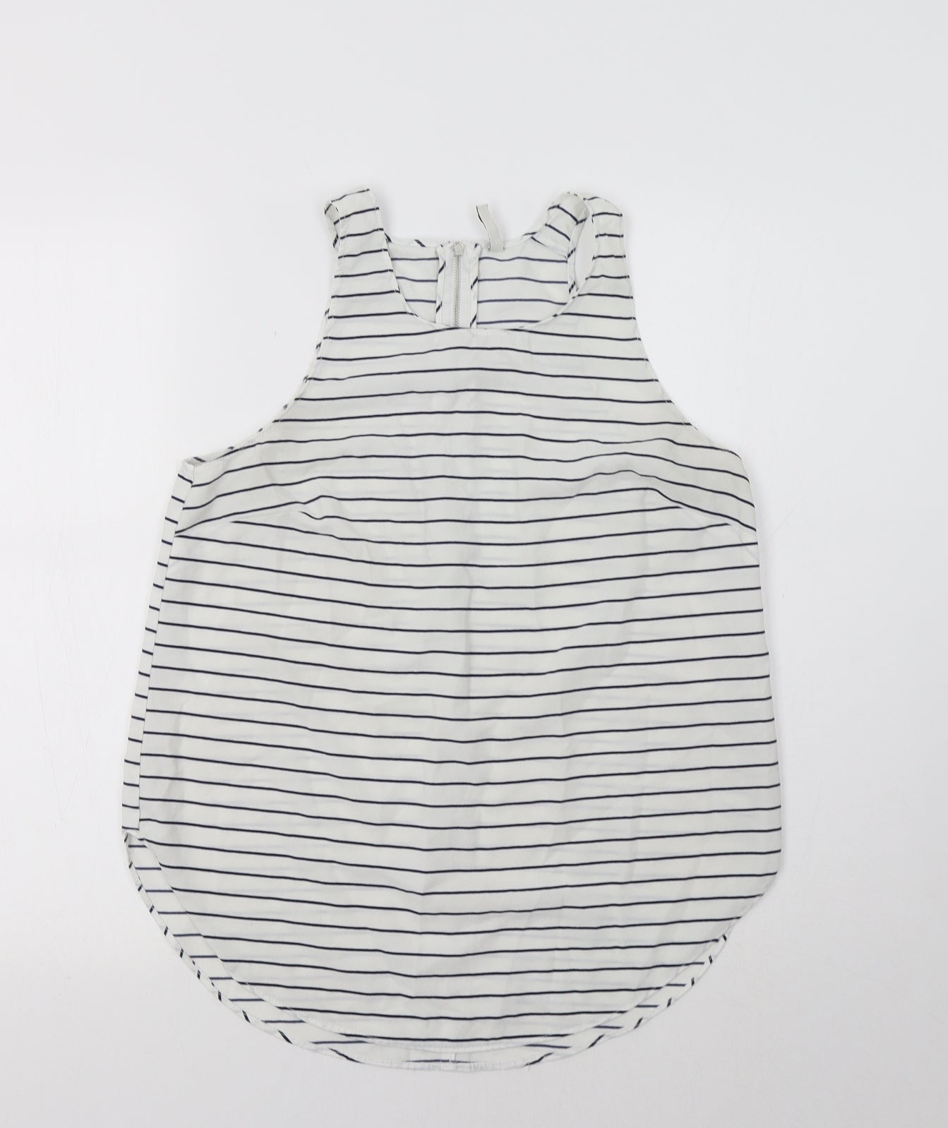 Stradivarius Womens White Striped  Basic Tank Size L