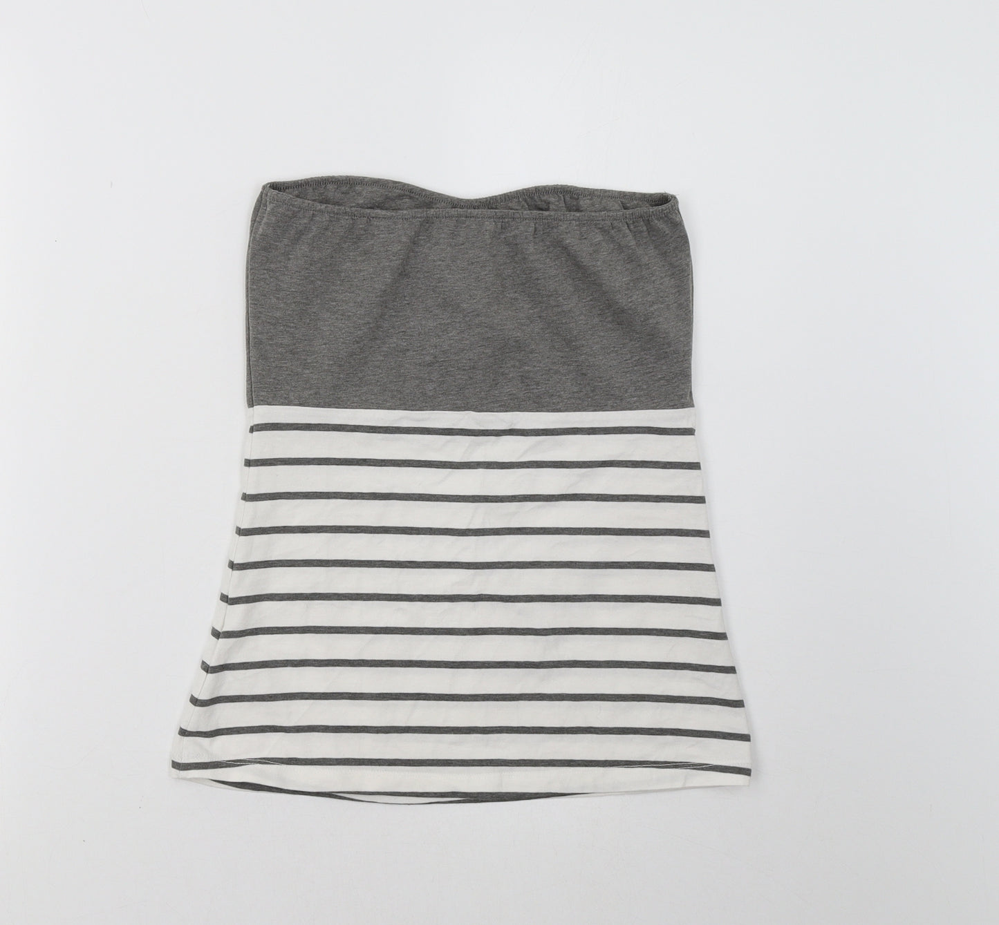 ESMARA Womens Grey Striped  Cropped Blouse Size 8