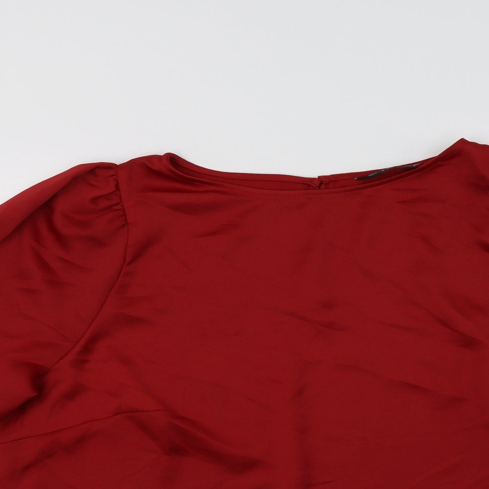 F&F Womens Red  Satin Basic Blouse Size 20