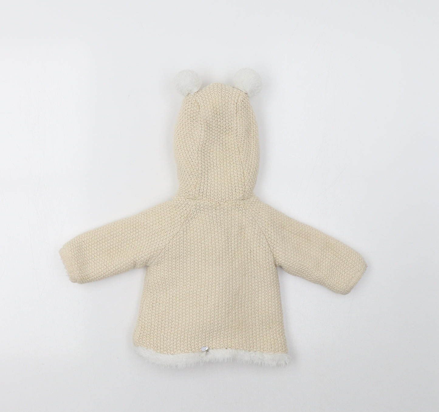 Nutmeg Baby Beige   Jacket  Size 3-6 Months  - Bear Hood