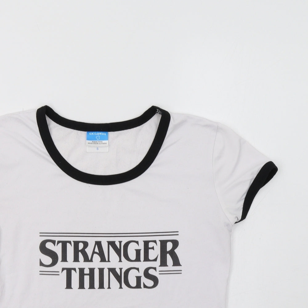GX-Lan Wang Womens White   Ringer T-Shirt Size S  - Stranger things