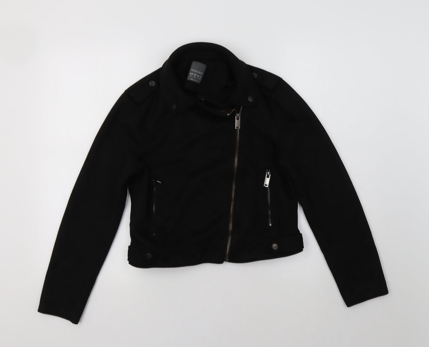Primark Womens Black   Biker Jacket Size 12