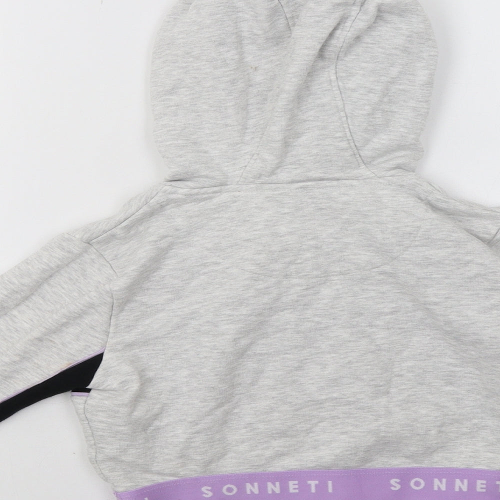 Sonneti Girls Grey Colourblock  Pullover Hoodie Size 8-9 Years