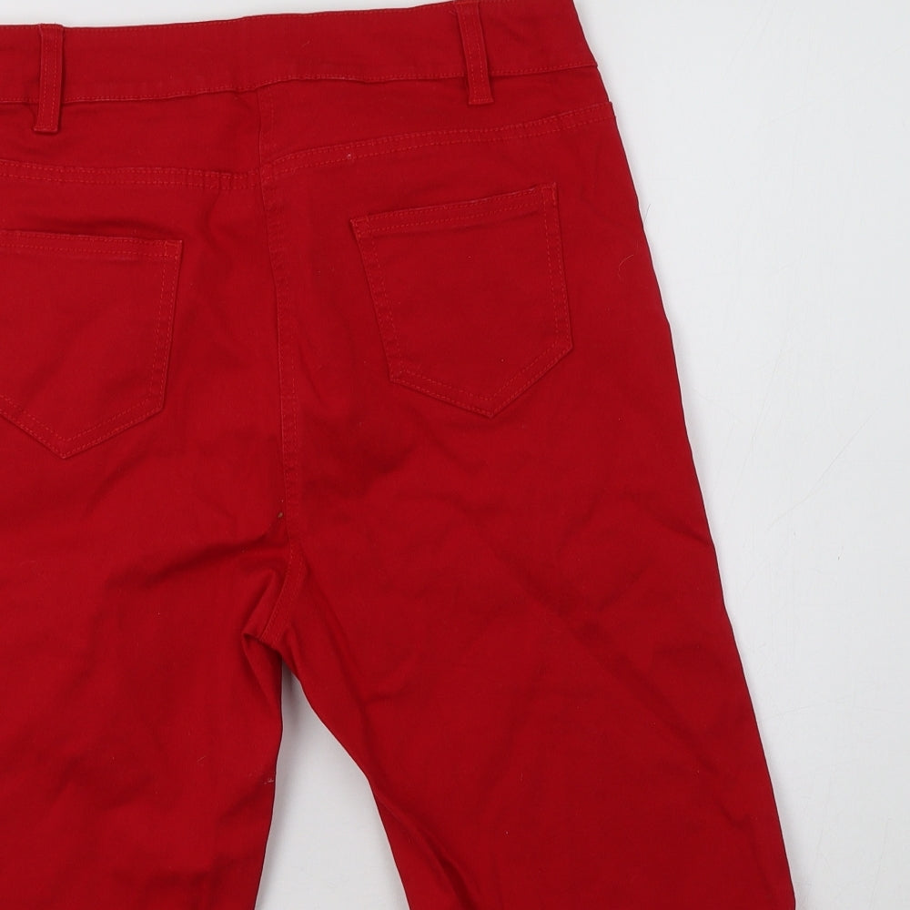 Kaleidoscope Womens Red  Denim Chino Shorts Size 12
