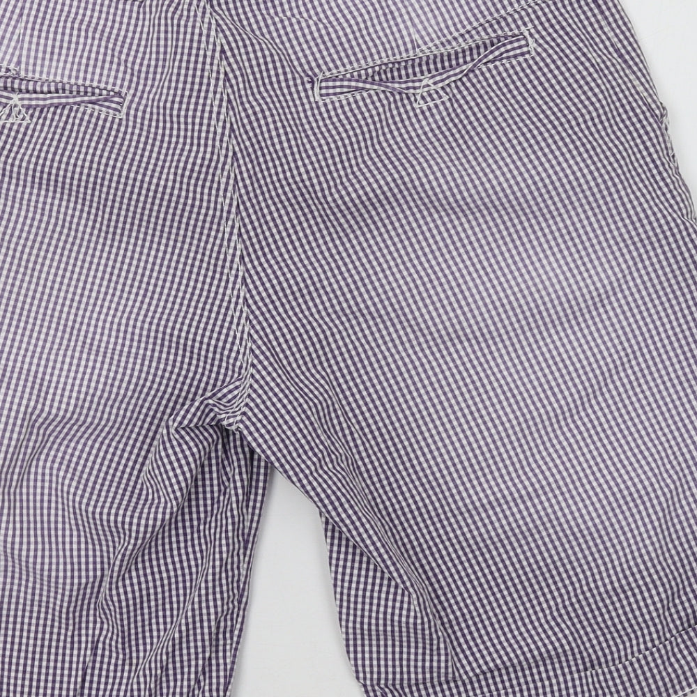 NEXT Mens Purple Check  Chino Shorts Size 34