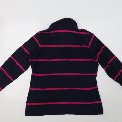 M&S Womens Blue Striped  Basic Polo Size 16
