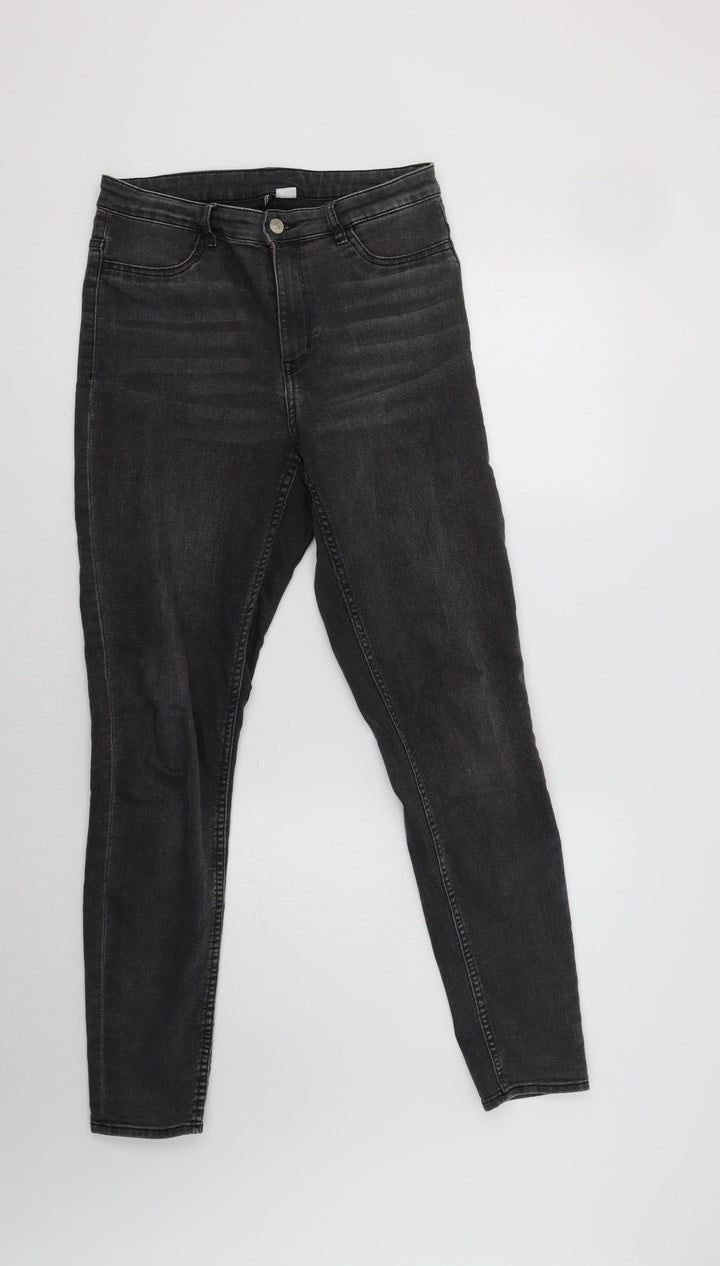 H&M Womens Grey   Skinny Jeans Size 10 L30 in