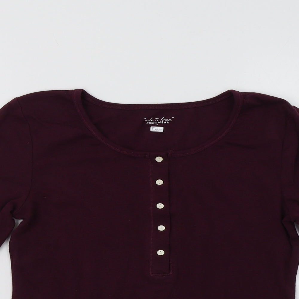 F&F Womens Purple   Top Pyjama Top Size M