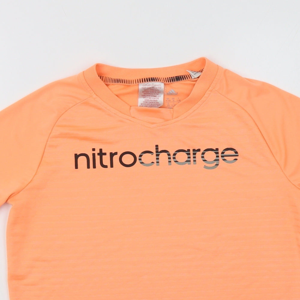 adidas Girls Orange   Jersey T-Shirt Size 10-11 Years