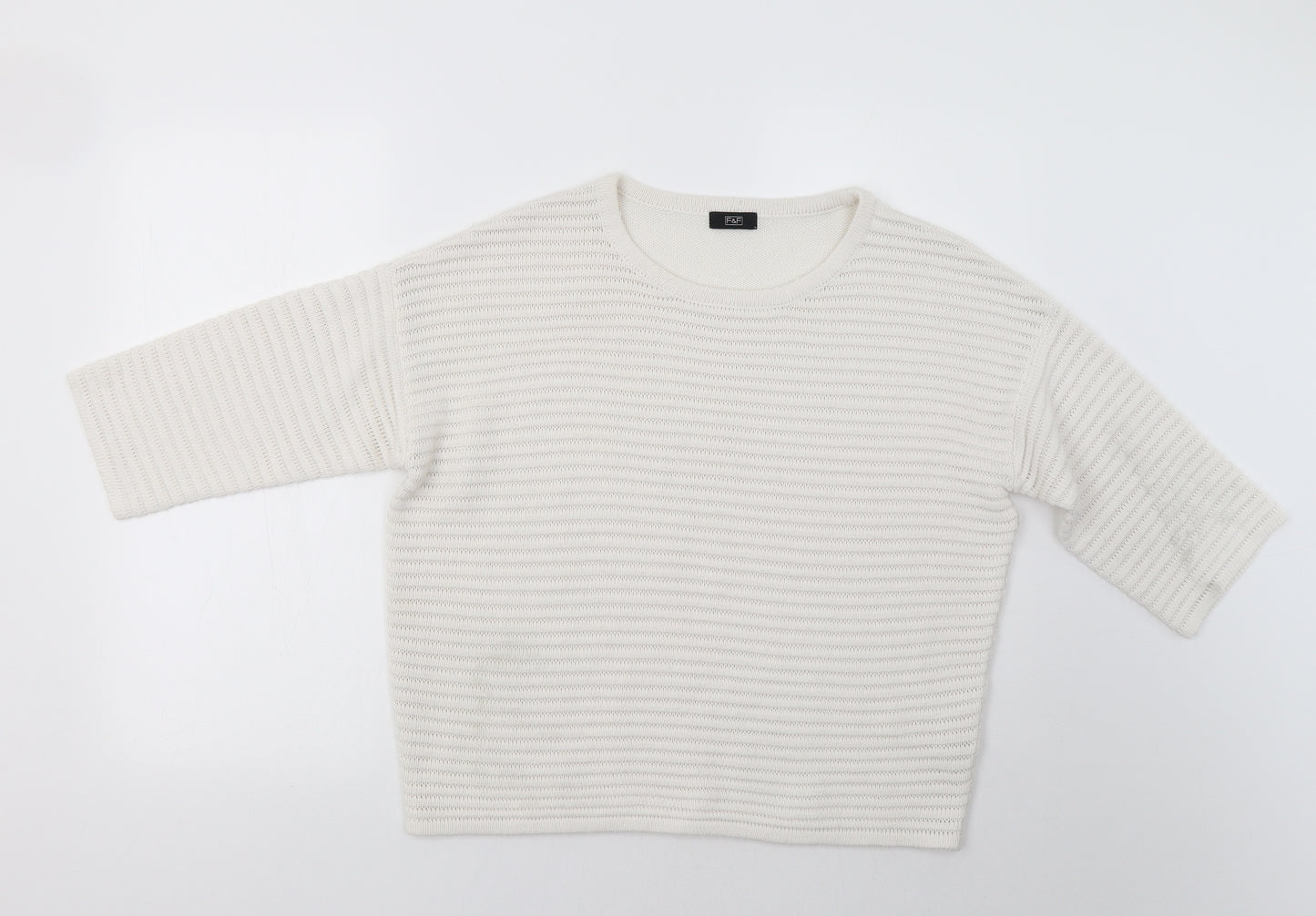 F&F Womens White   Pullover Jumper Size 12