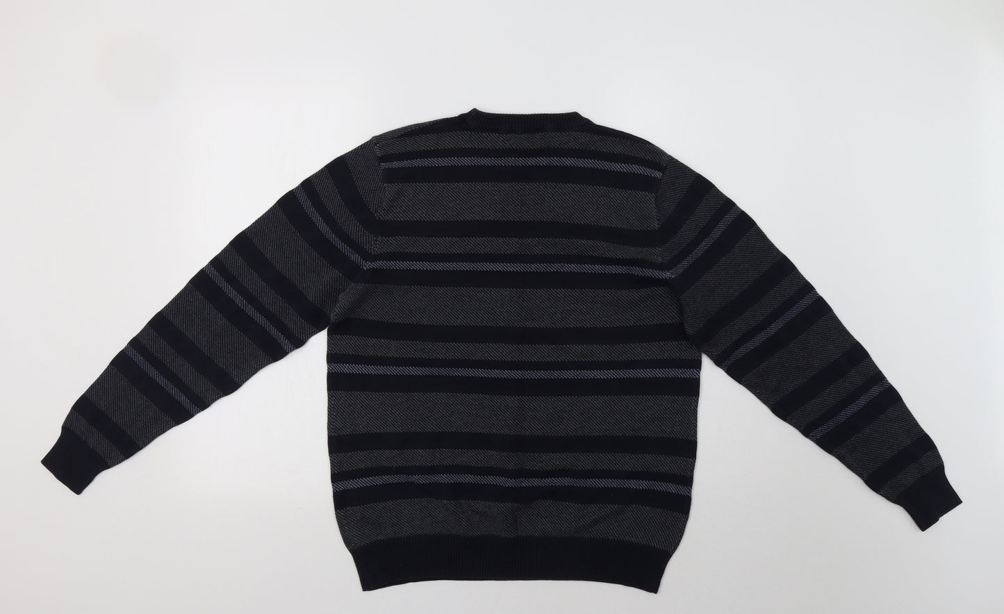 M&S Mens Blue Striped  Pullover Jumper Size M