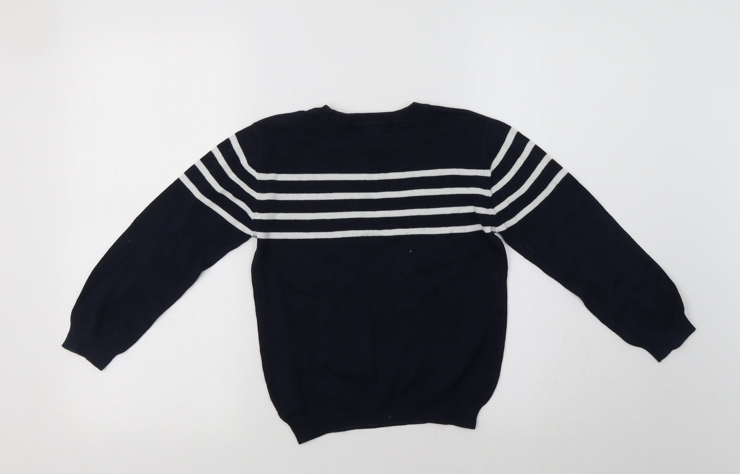 Primark Boys Blue Striped  Pullover Jumper Size 7-8 Years
