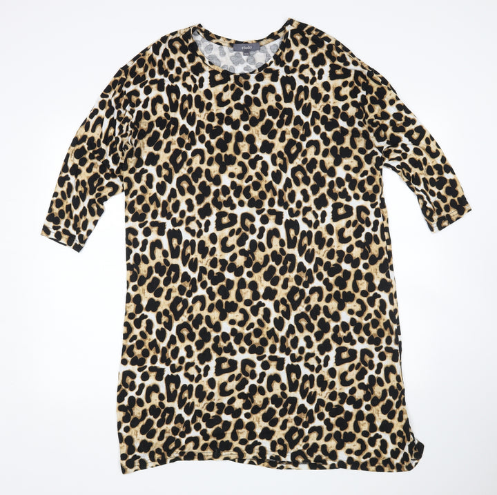 Studio Womens Multicoloured Animal Print  T-Shirt Dress  Size 12