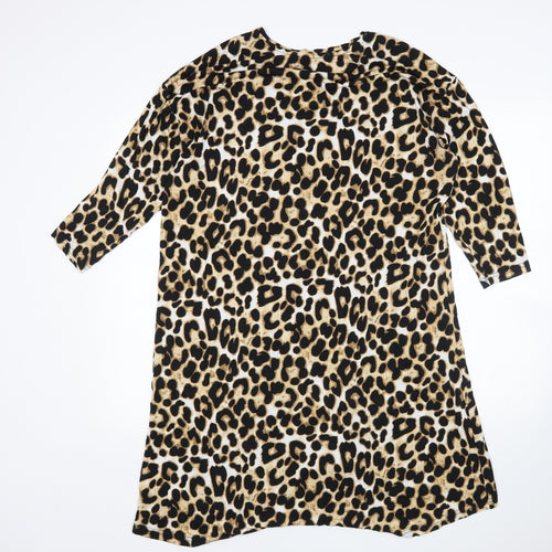 Studio Womens Multicoloured Animal Print  T-Shirt Dress  Size 12