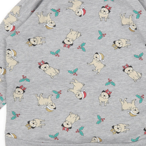 TU Girls Grey   Pullover Sweatshirt Size 12 Years  - Christmas