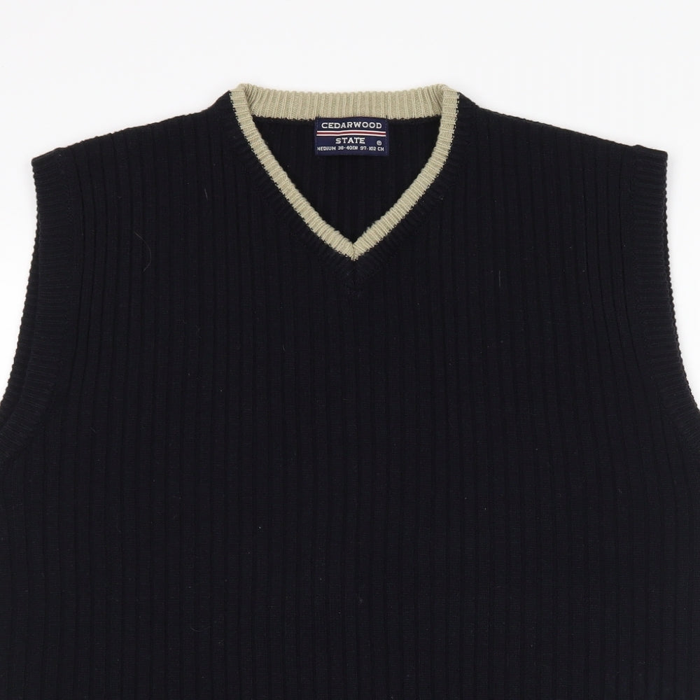 Cedar Wood State Mens Multicoloured   Vest Jumper Size M