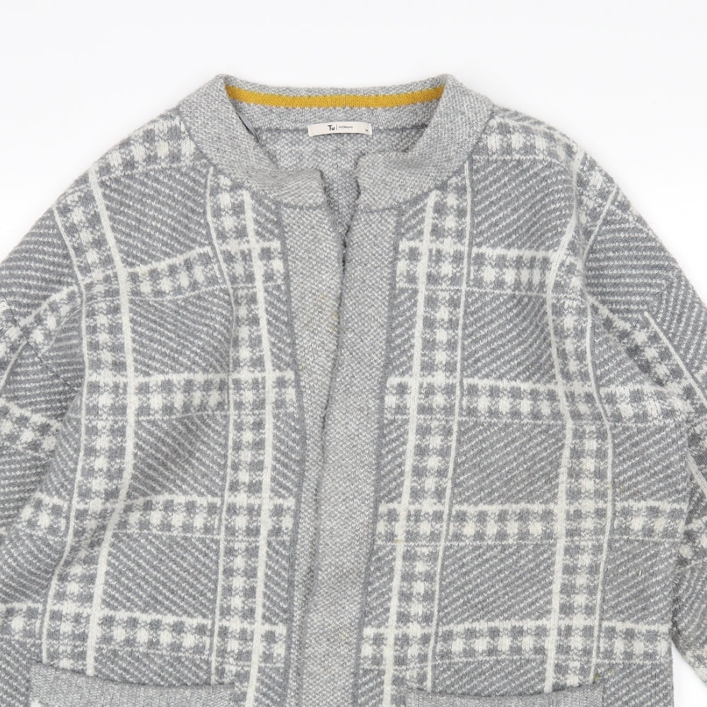TU Womens Multicoloured Check  Cardigan Jumper Size 14