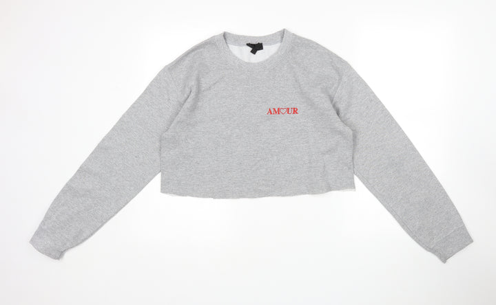 New Look Womens Grey Pullover Jumper Size S - Cropped