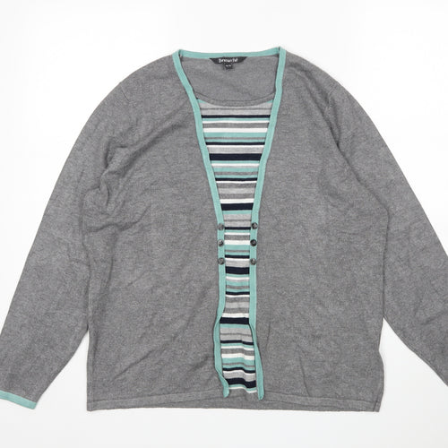 Bonmarche Womens Multicoloured Striped  Pullover Jumper Size 16