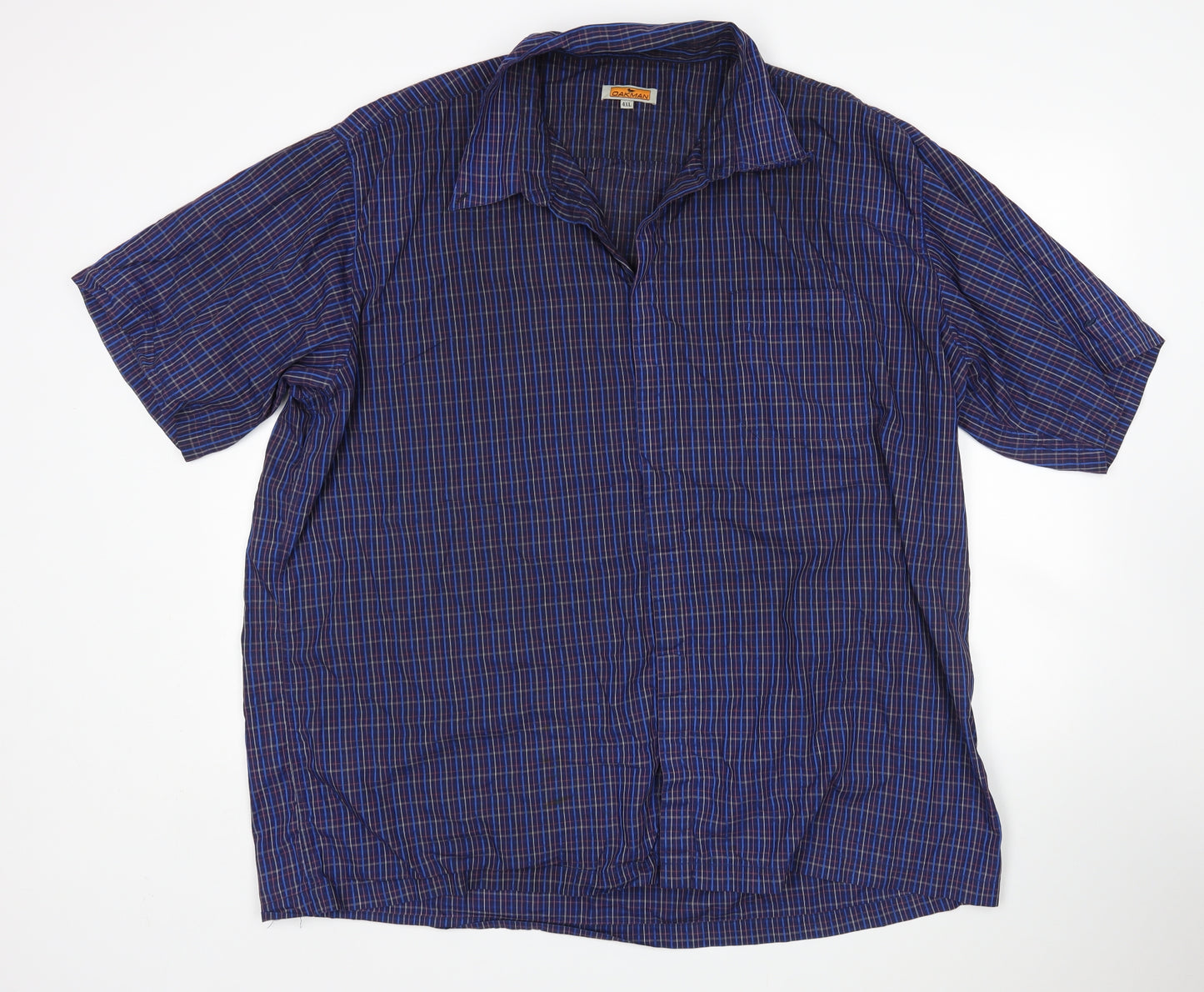 Oakman Mens Blue Check   Button-Up Size 4XL