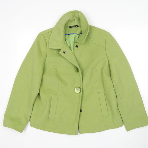 BM Womens Green   Overcoat Coat Size 14