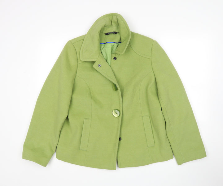 BM Womens Green   Overcoat Coat Size 14
