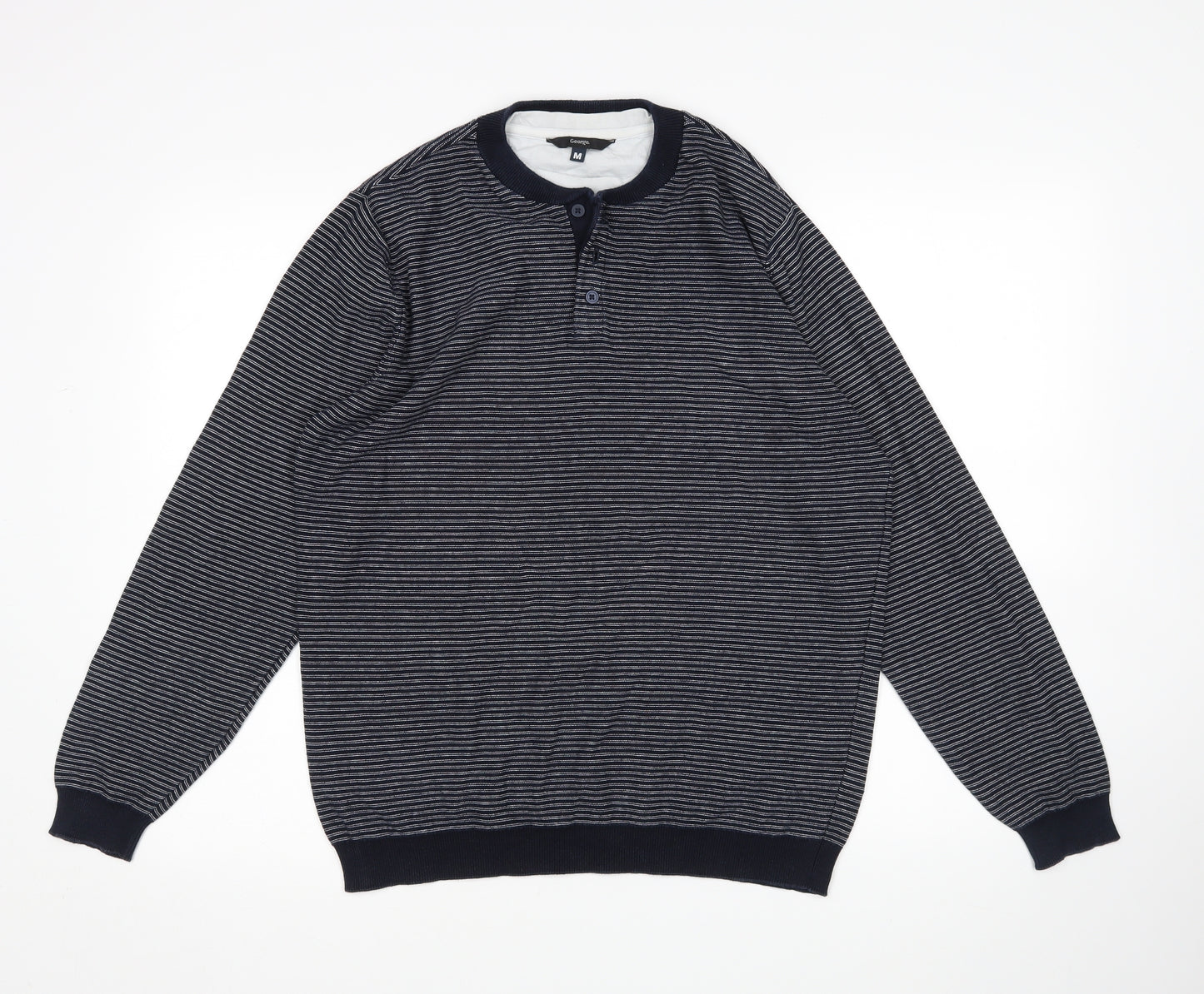 George Mens Multicoloured Striped  Pullover Jumper Size M