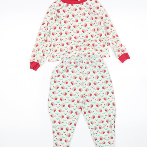 JoJo Maman Bébé Girls Multicoloured Animal Print   Pyjama Set Size 3-4 Years