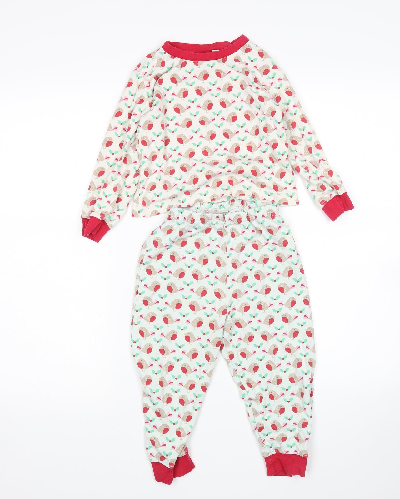 JoJo Maman Bébé Girls Multicoloured Animal Print   Pyjama Set Size 3-4 Years