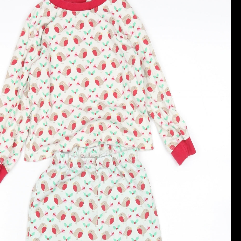 JoJo Maman Bébé Girls Multicoloured Animal Print   Pyjama Set Size 3-4 Years