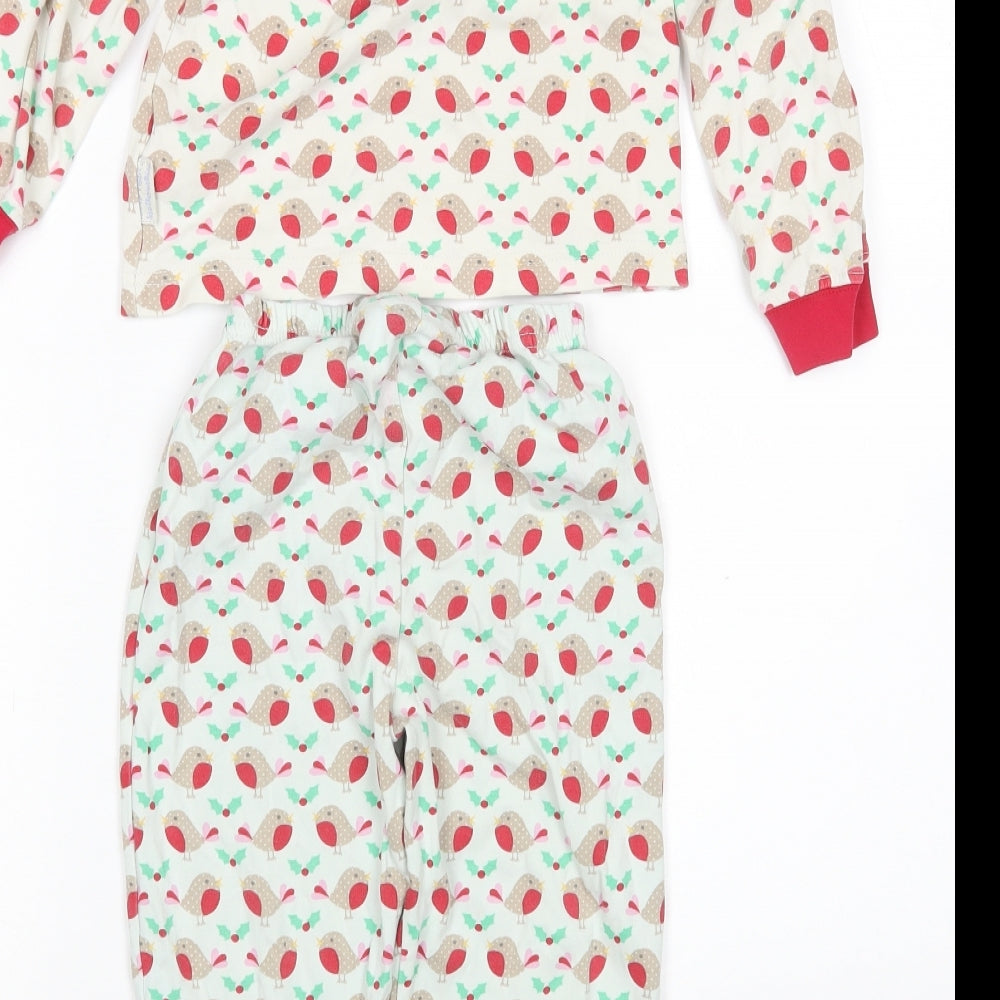 JoJo Maman Bébé Girls Multicoloured Animal Print   Pyjama Set Size 3-4 Years