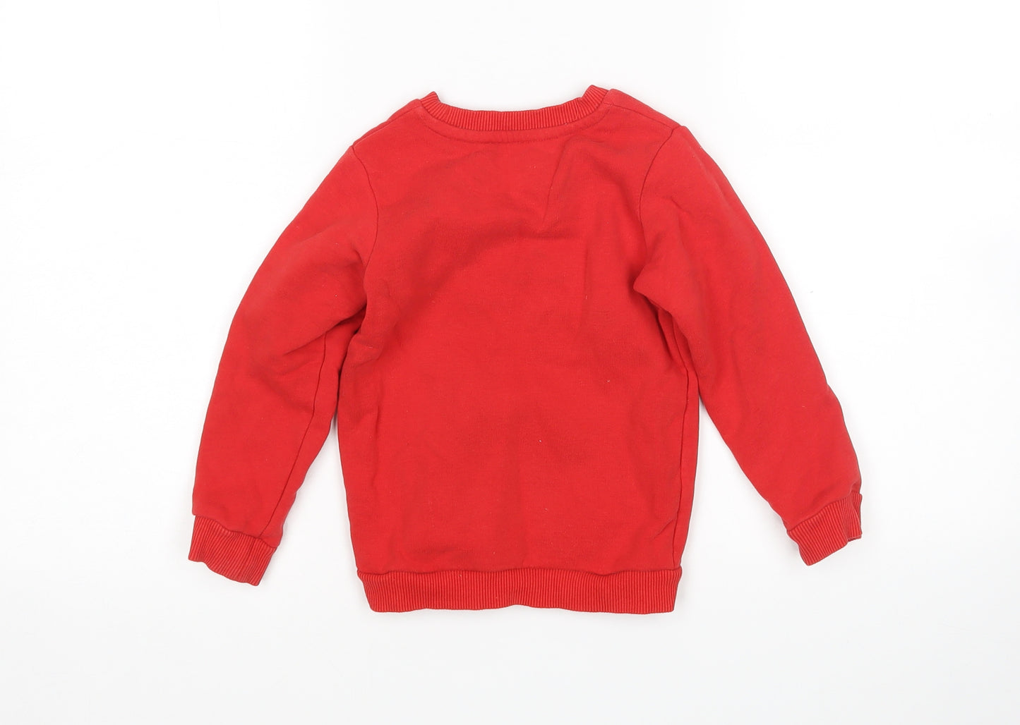 M&S Boys Red   Pullover Jumper Size 2-3 Years  - Christmas