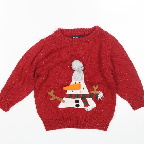 NEXT Boys Red   Pullover Jumper Size 9-12 Months