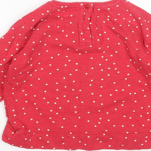 NEXT Girls Red Polka Dot  Pullover Jumper Size 2-3 Years  - Christmas