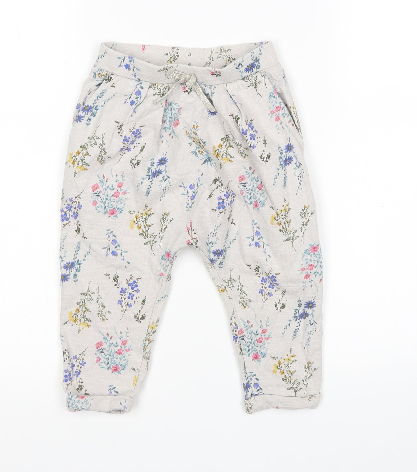 NEXT Girls Multicoloured Floral  Sweatpants Trousers Size 12-18 Months