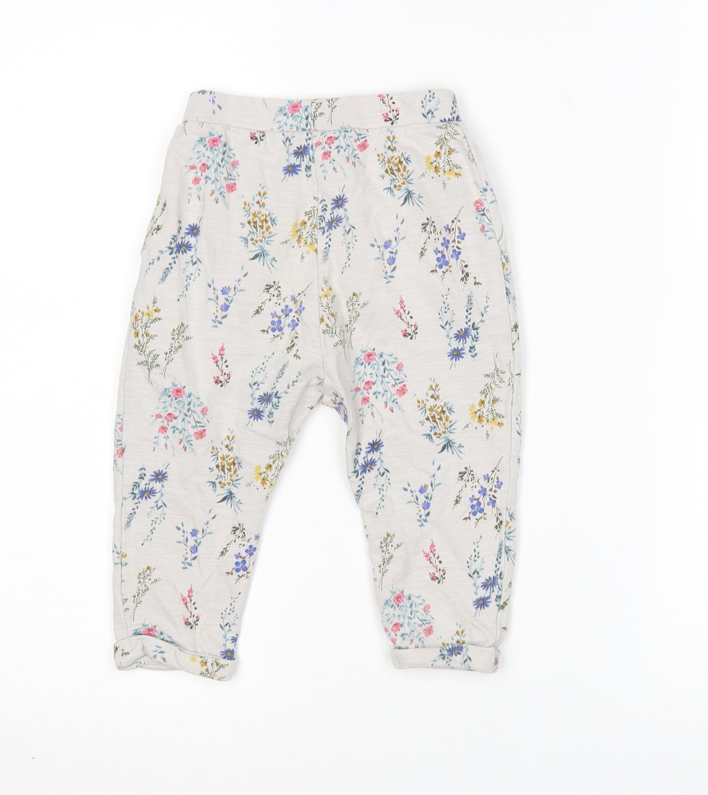 NEXT Girls Multicoloured Floral  Sweatpants Trousers Size 12-18 Months