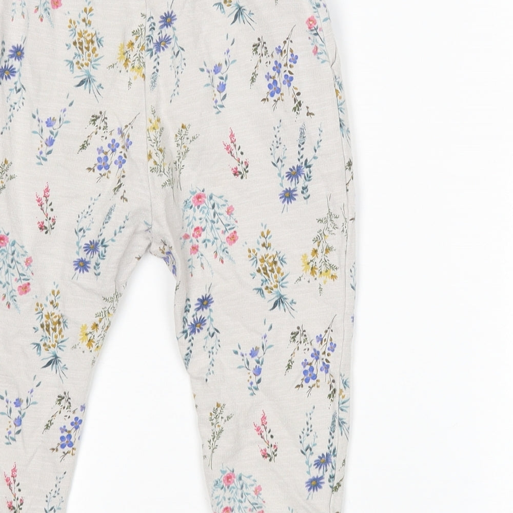 NEXT Girls Multicoloured Floral  Sweatpants Trousers Size 12-18 Months