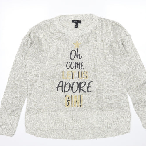 New Look Womens Grey   Pullover Jumper Size M