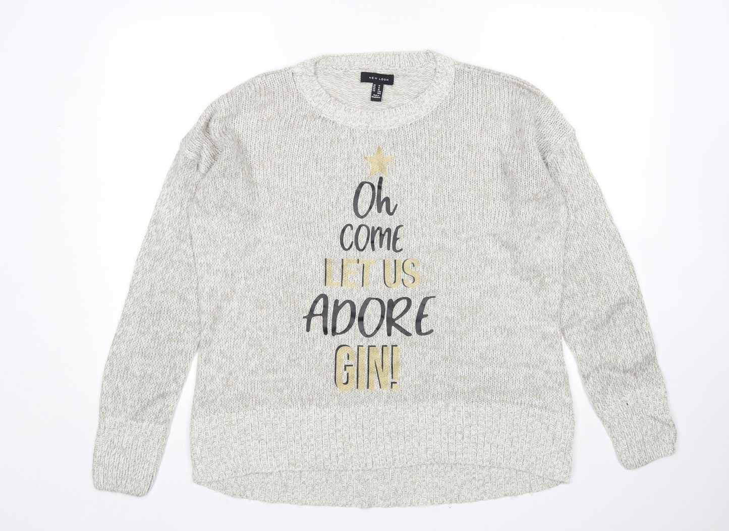 New Look Womens Grey   Pullover Jumper Size M