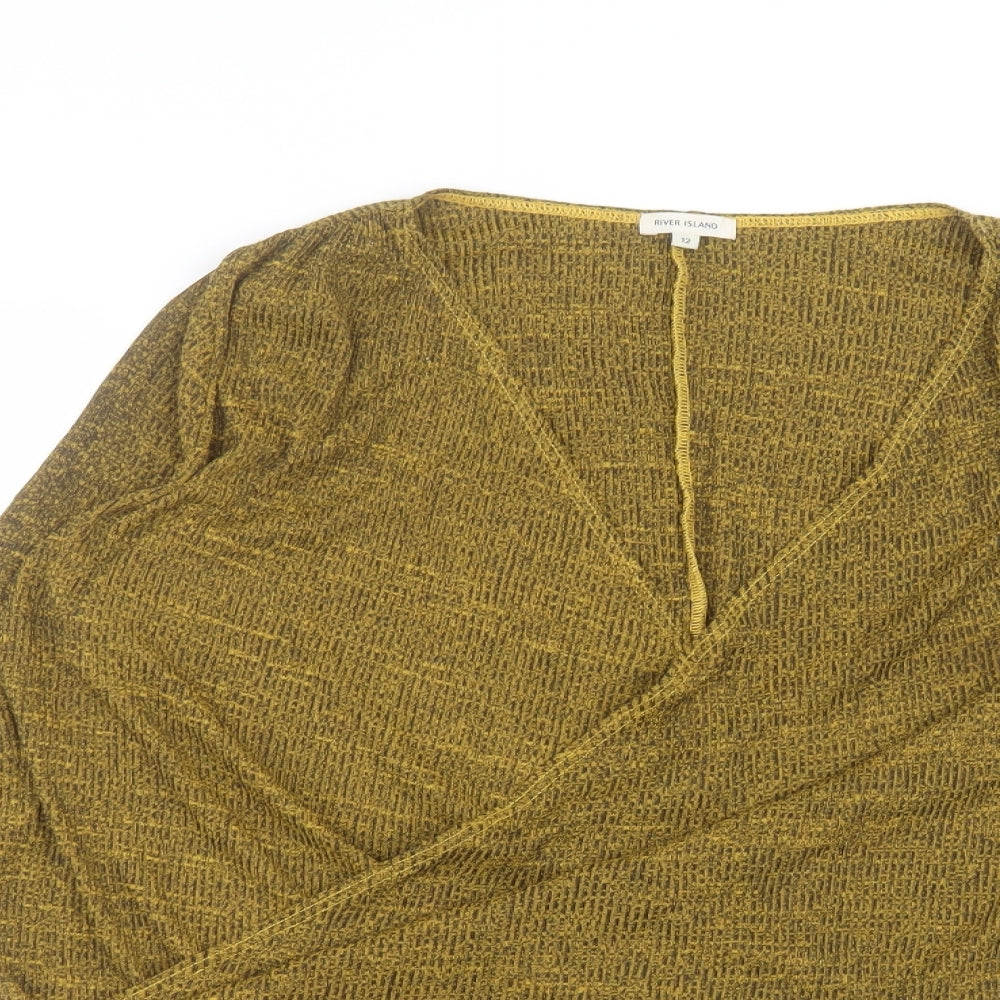 River Island Womens Yellow   Basic T-Shirt Size 12