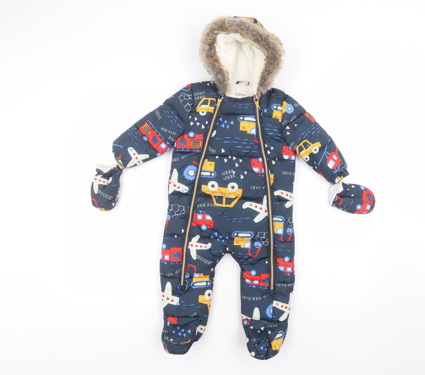 F&F Baby Blue   Basic Coat Snowsuit Size 9-12 Months
