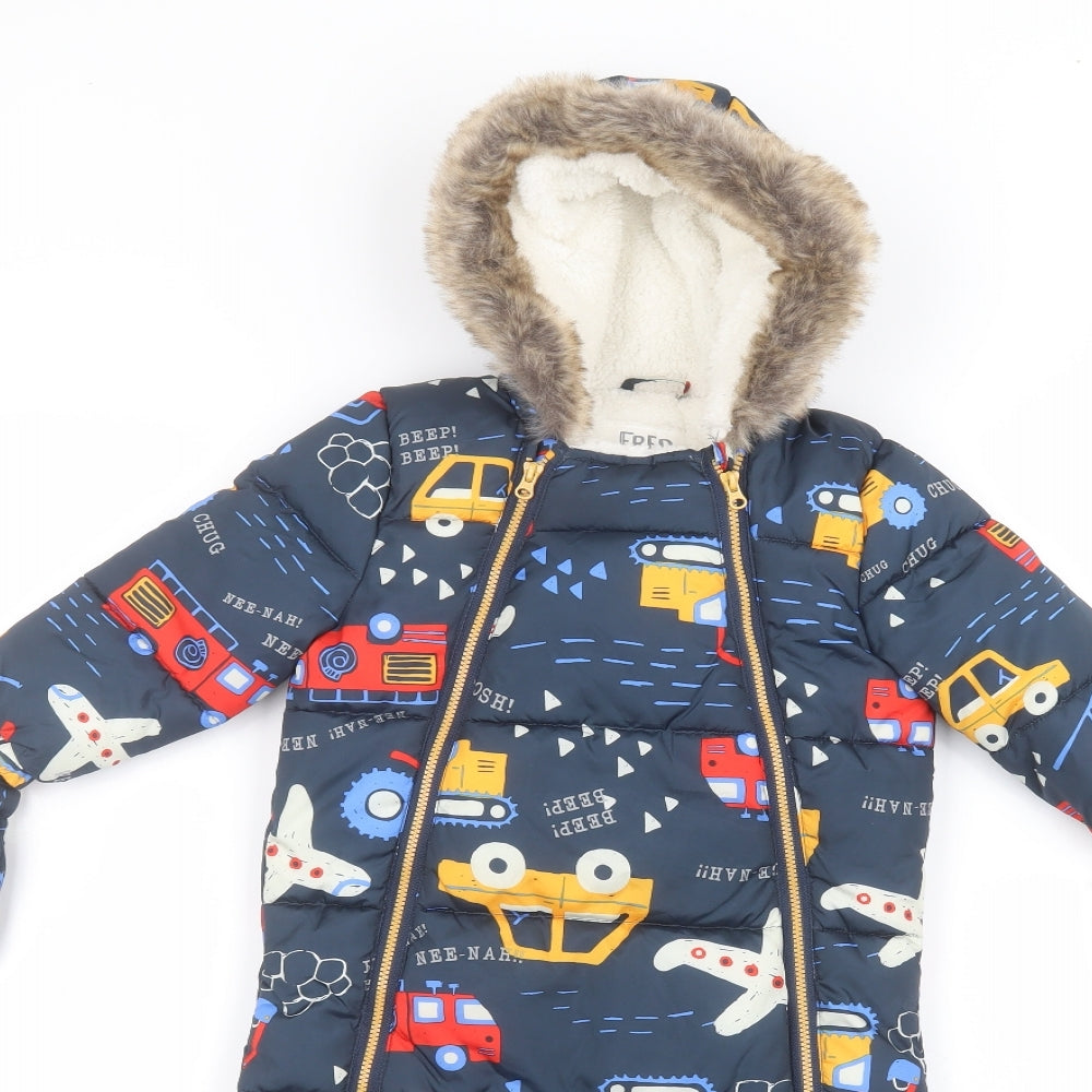 F&F Baby Blue   Basic Coat Snowsuit Size 9-12 Months